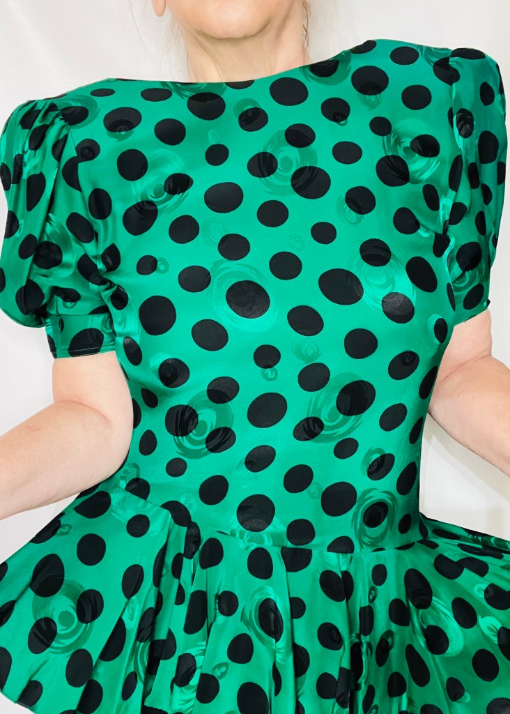 Vintag 1980s Lillie Rubin polka dot dress - Vintage Fashion Magazine photos - outfit inspiration inspo 