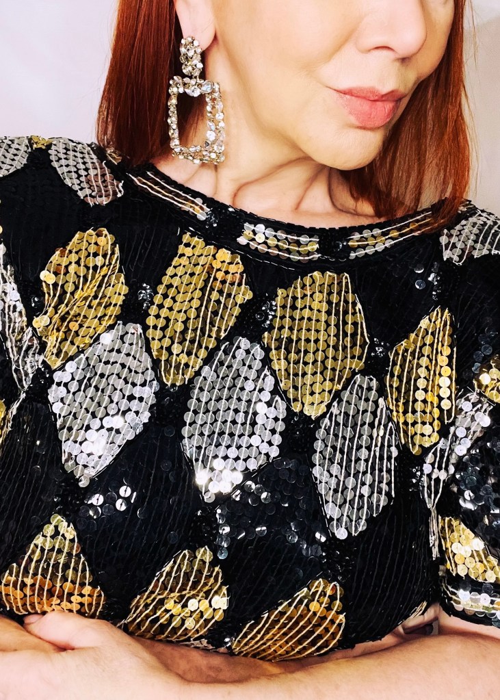 Vintage 1980s sequined cocktail dress - Vintage Fashion Magazine photos - outfit inspiration inspo 